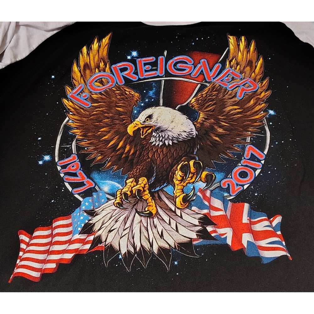 Foreigner T Shirt 40th‎ Anniversary Eagle American Flag Concert Tour Men XL WW